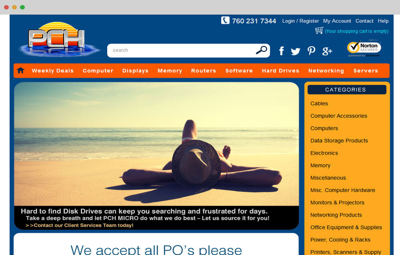 PCH Micro Inc - Website Design & Development screenshot 1